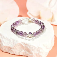 healing amethyst beaded bracelet