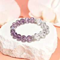 natural amethyst bracelet for women 8mm crystal healing anxiety relief gifts for her handmade spiritual meditation stone adjustable calming purple gemstone jewelry