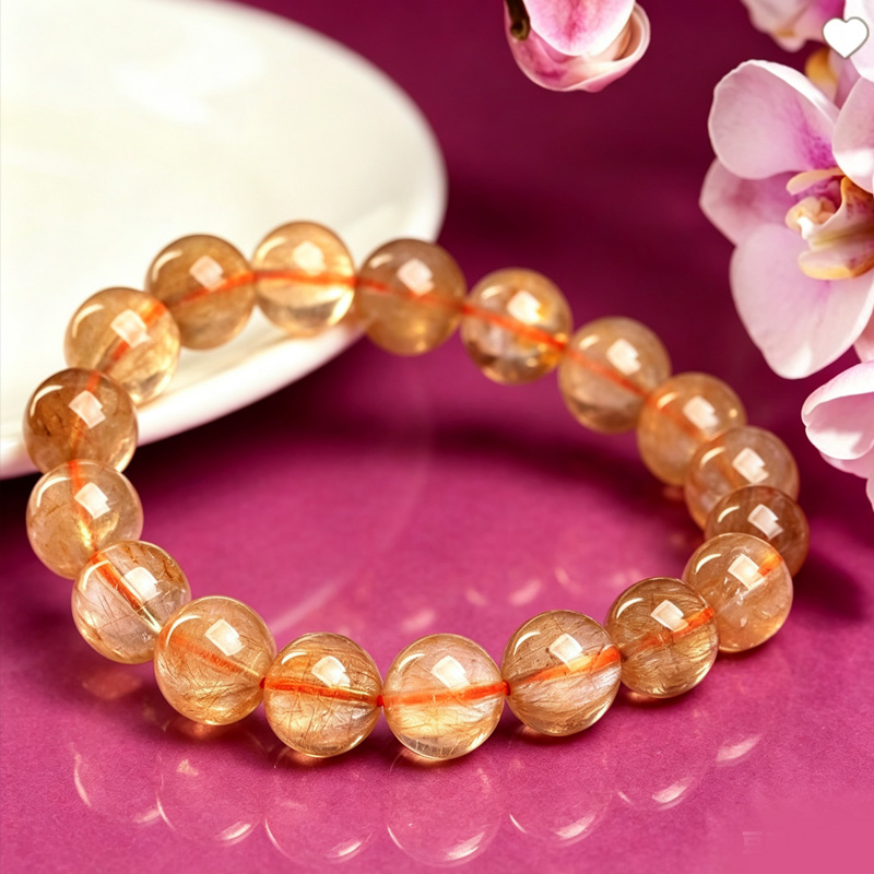 copper rutiles bracelet – wealth, energy & success stone stacked copper rutiles bracelet with other crystals manifestation set