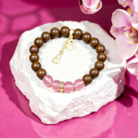 stacked herbal bracelet with crystals for nighttime calm