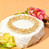 rutilated quartz healing bracelet for wealth