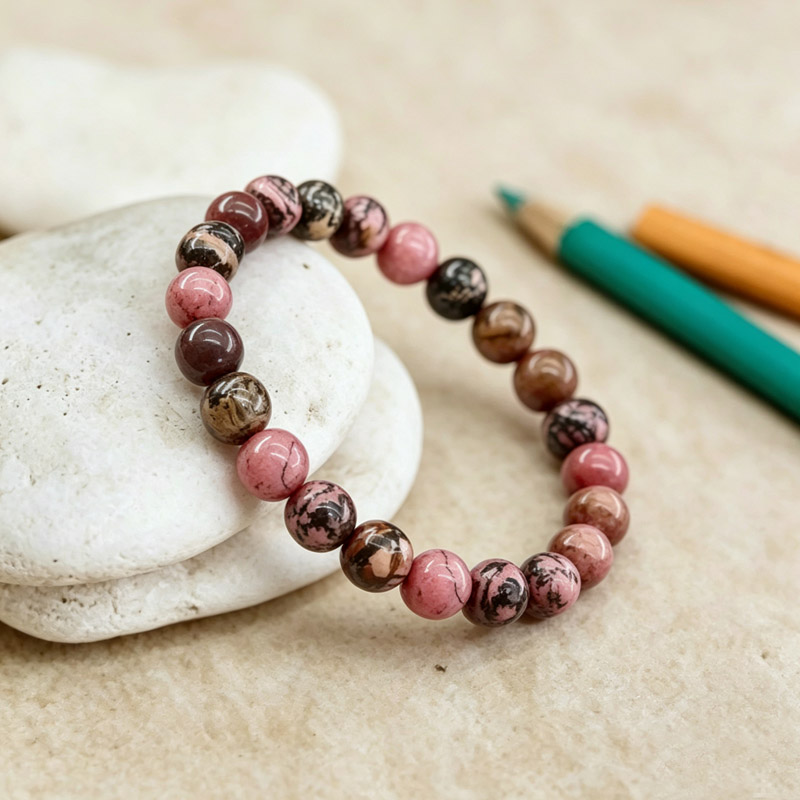 crystal bracelet angle 02 natural crystal bracelet side angle for emotional balance and grounding