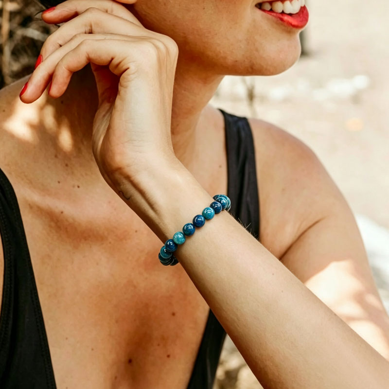 crystal sleep bracelet wrist woman wearing crystal sleep bracelet on wrist for deep rest
