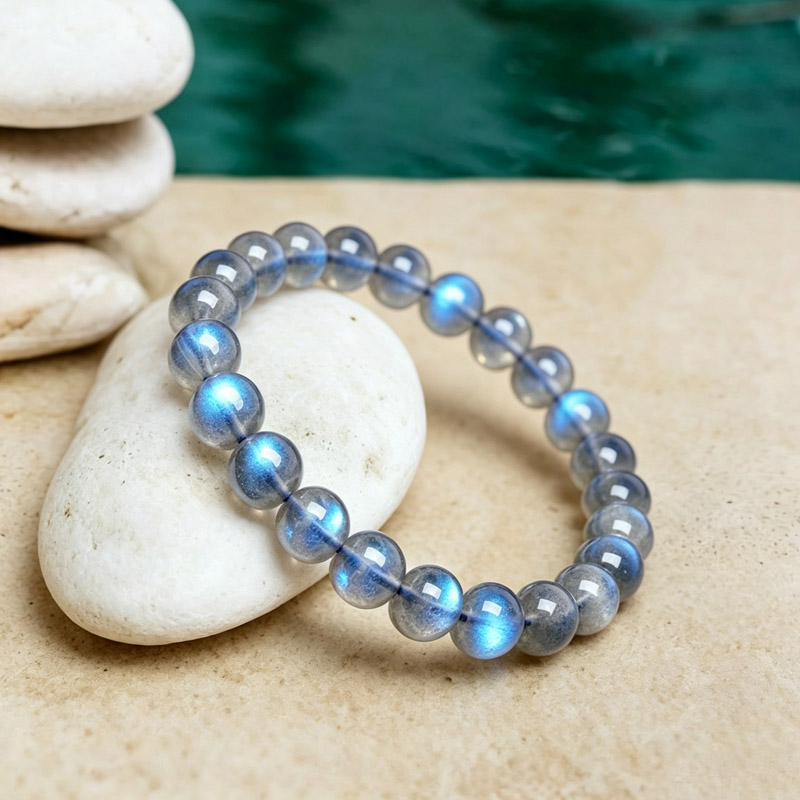 labradorite bracelet angle 02 labradorite crystal bracelet side angle for intuition and calm
